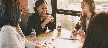 Diverse businesswoman leaders in meeting room